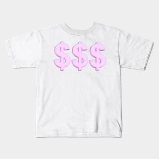 Pink Dollar Signs Kids T-Shirt